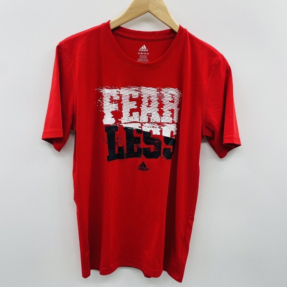 Adidas Youth Boys Size XL 18 Fearless Graphic Short Sleeve Activewear Tee‎ 1031